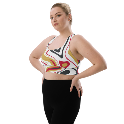 Samurai Suminagashi Longline sports bra - Oni Threads
