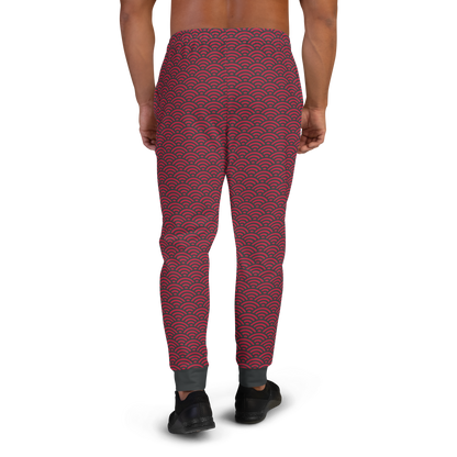Red Seigaiha Men's Joggers - Oni Threads