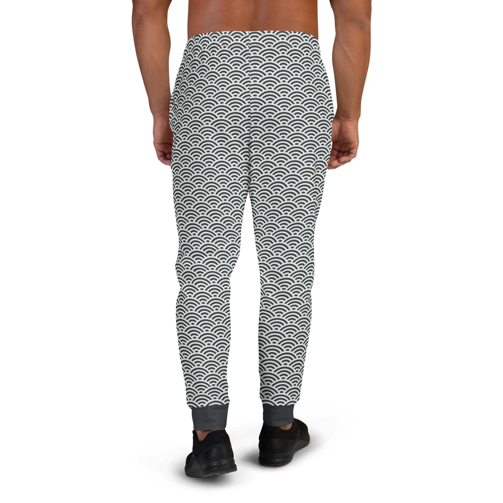 White Seigaiha Men's Joggers - Oni Threads