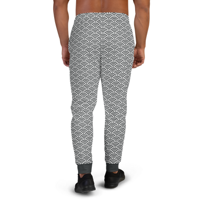 White Seigaiha Men's Joggers - Oni Threads