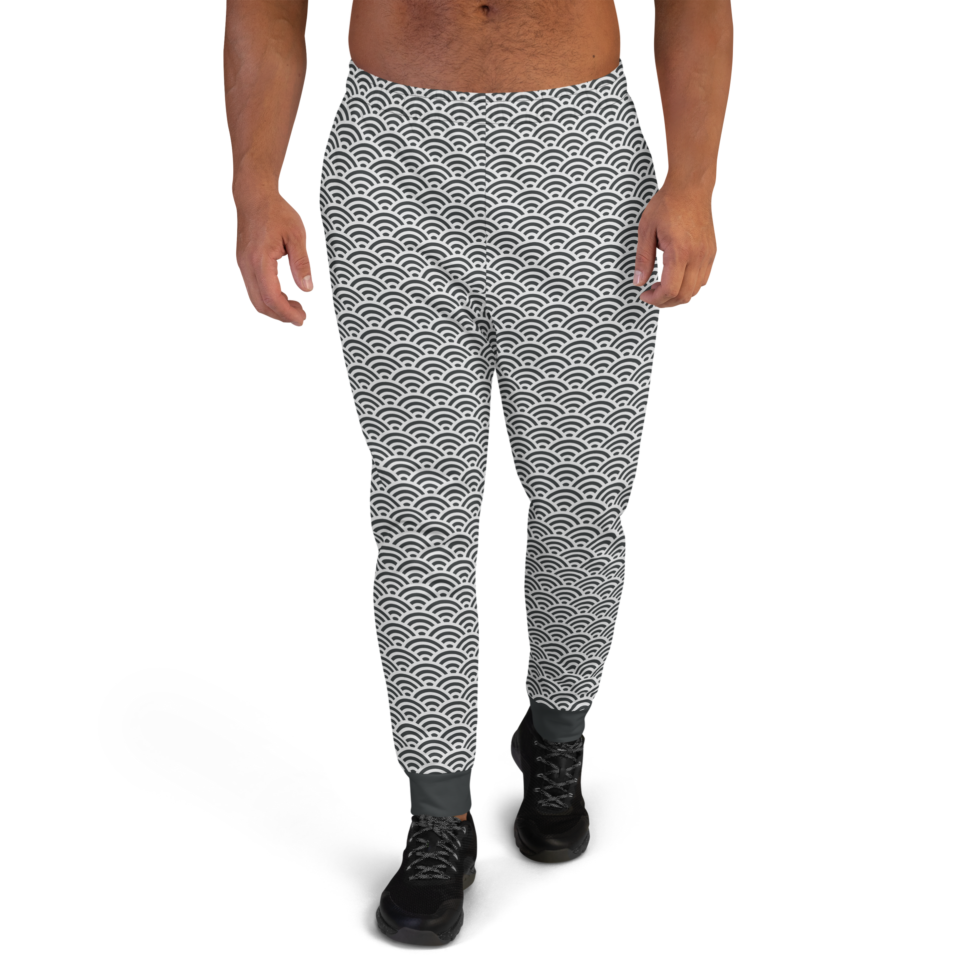 White Seigaiha Men's Joggers - Oni Threads