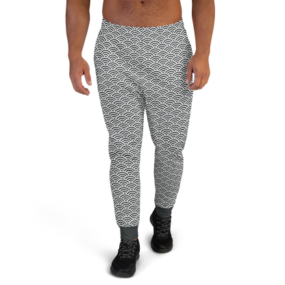 White Seigaiha Men's Joggers - Oni Threads