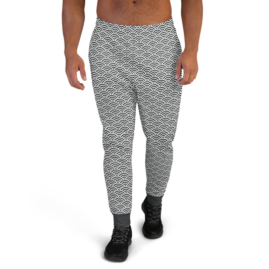 White Seigaiha Men's Joggers - Oni Threads