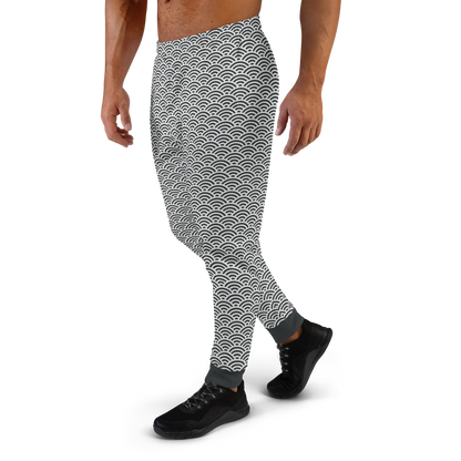White Seigaiha Men's Joggers - Oni Threads