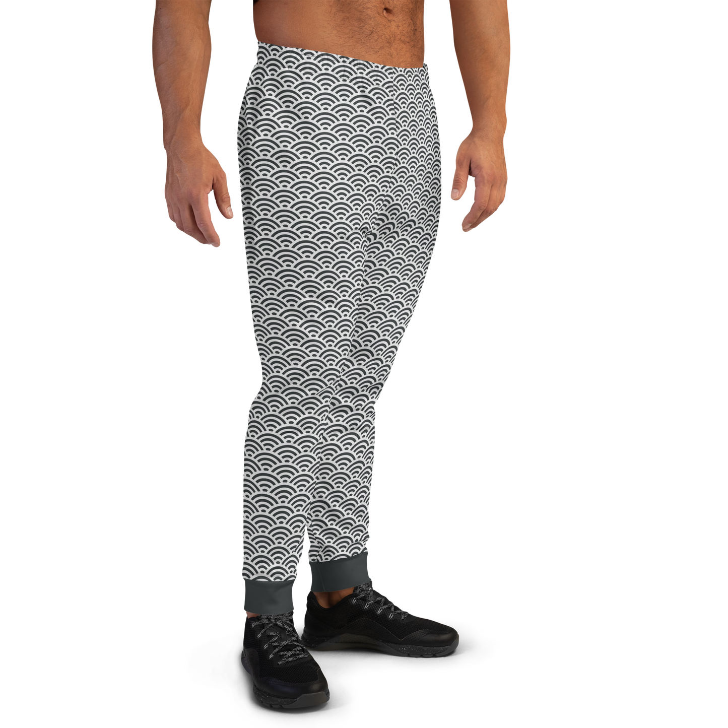 White Seigaiha Men's Joggers - Oni Threads