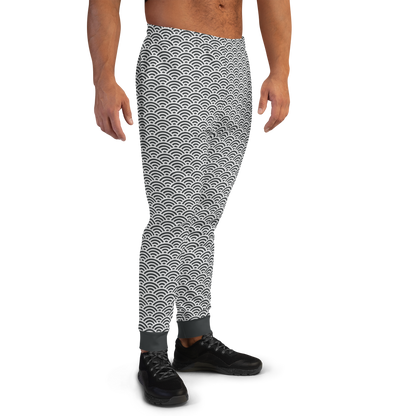 White Seigaiha Men's Joggers - Oni Threads