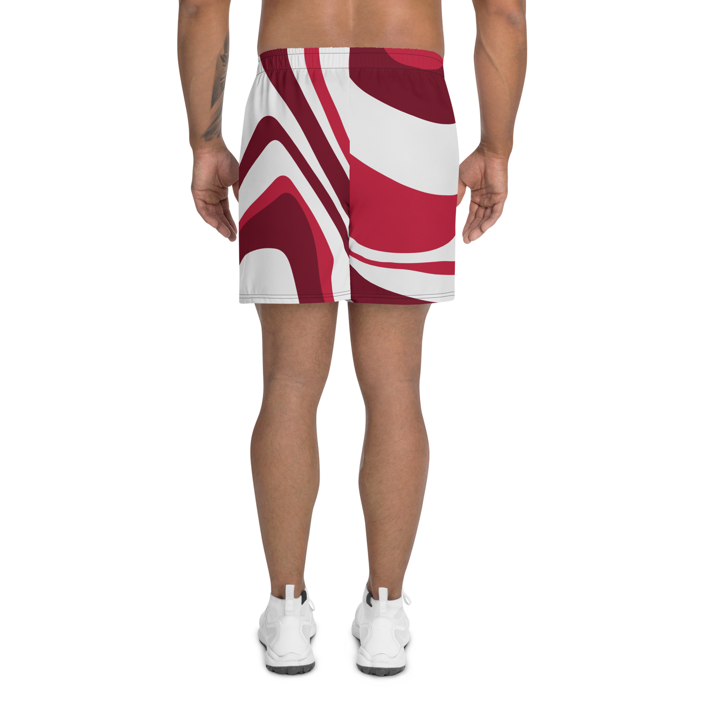 Men's Red Suminagashi Recycled Athletic Shorts - Oni Threads