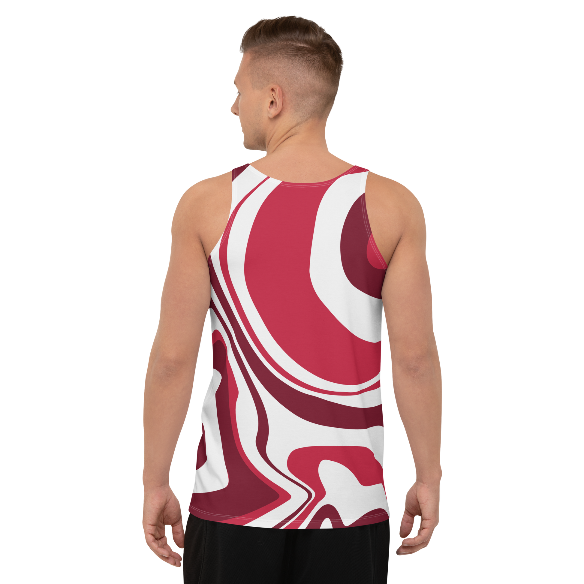 Red Suminagashi Unisex Tank Top - Oni Threads