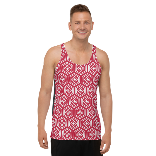 Red Kikkou Unisex Tank Top - Oni Threads