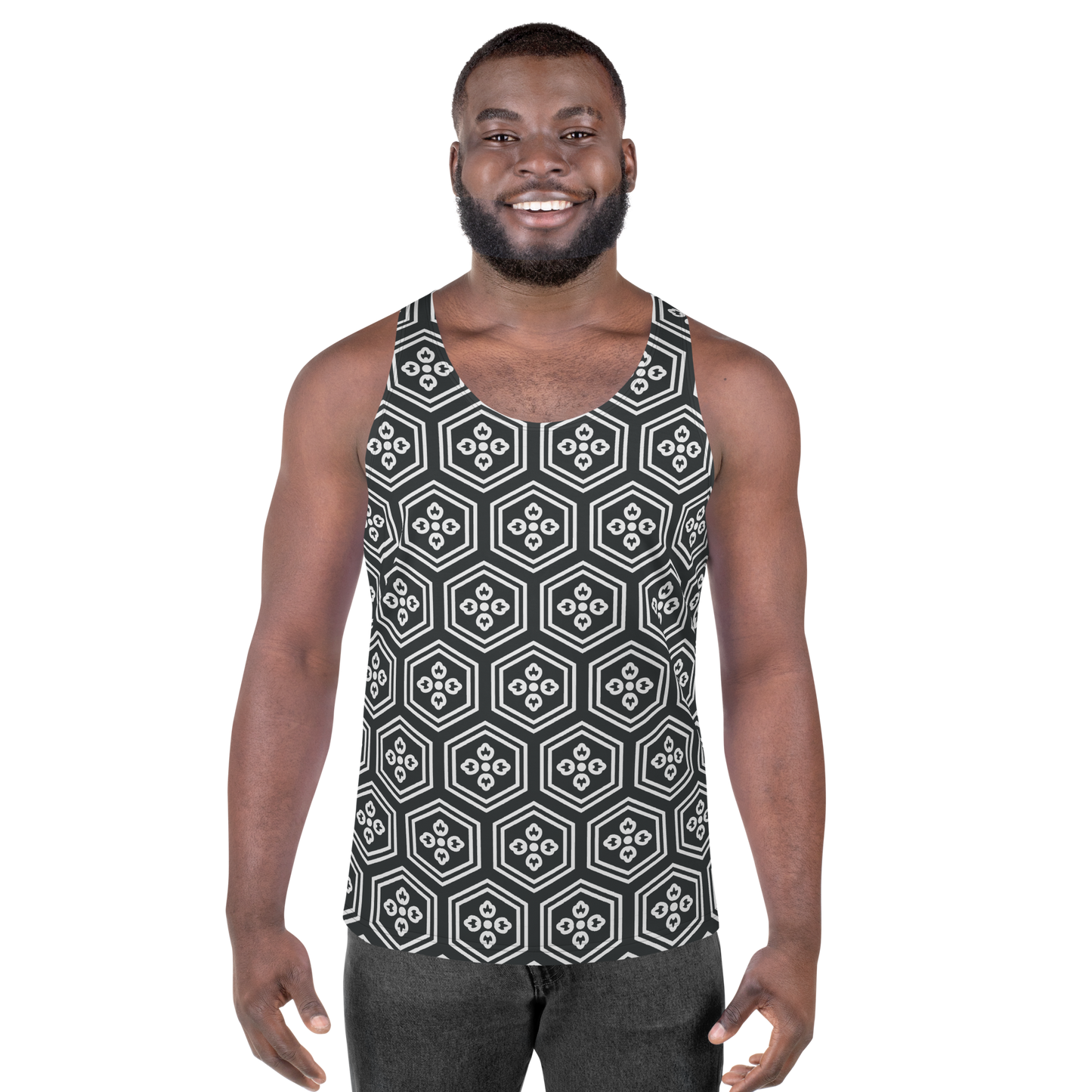 Charcoal Kikkou Unisex Tank Top - Oni Threads