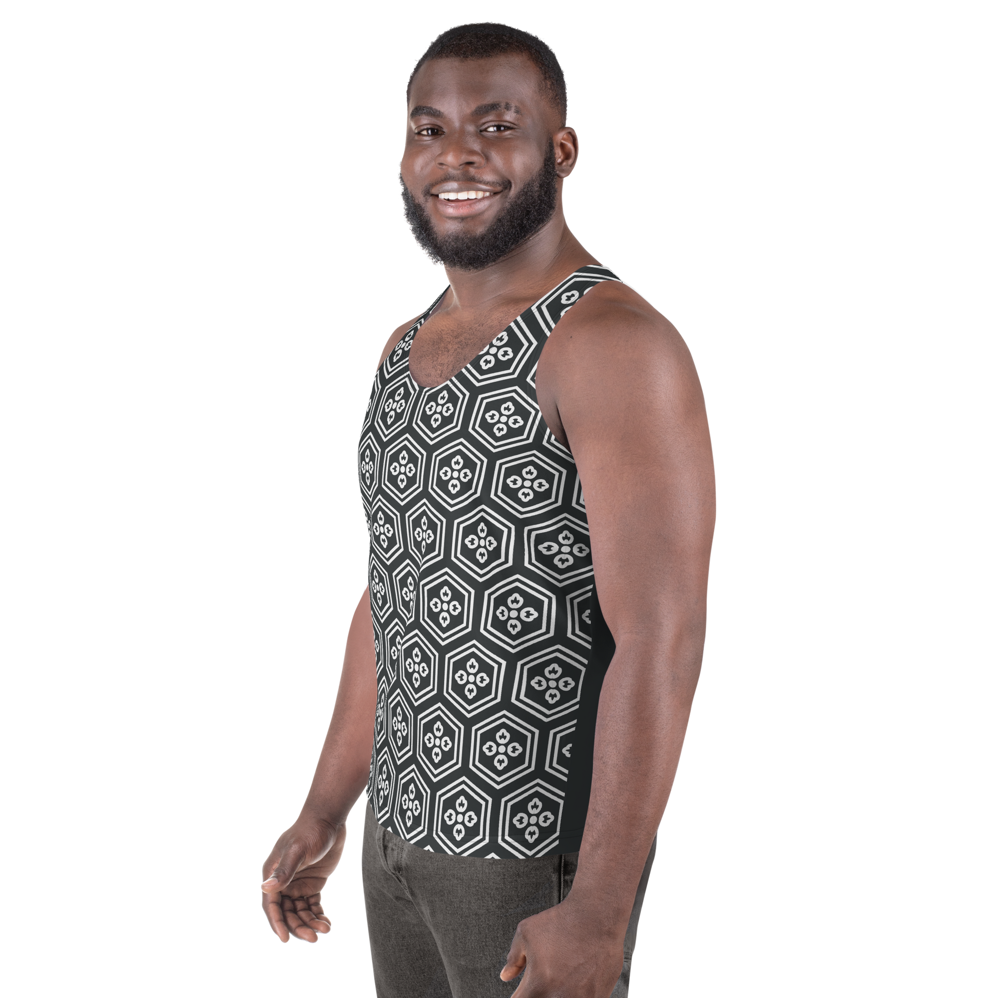 Charcoal Kikkou Unisex Tank Top - Oni Threads