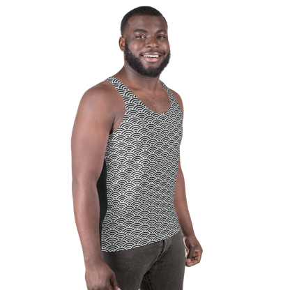 White Seigaiha Unisex Tank Top - Oni Threads