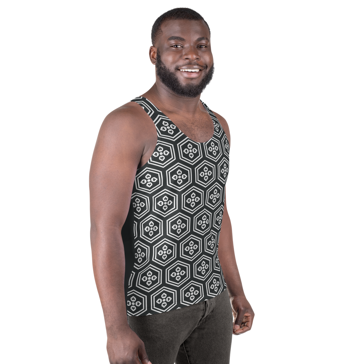 Charcoal Kikkou Unisex Tank Top - Oni Threads