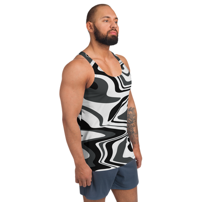 Charcoal Suminagashi Unisex Tank Top - Oni Threads