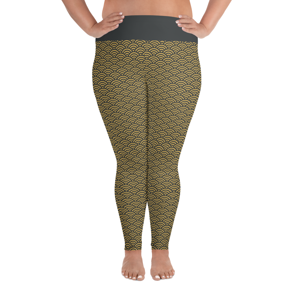 Seigaiha Plus Size Leggings - Oni Threads