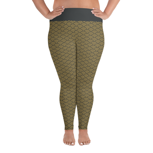 Seigaiha Plus Size Leggings - Oni Threads