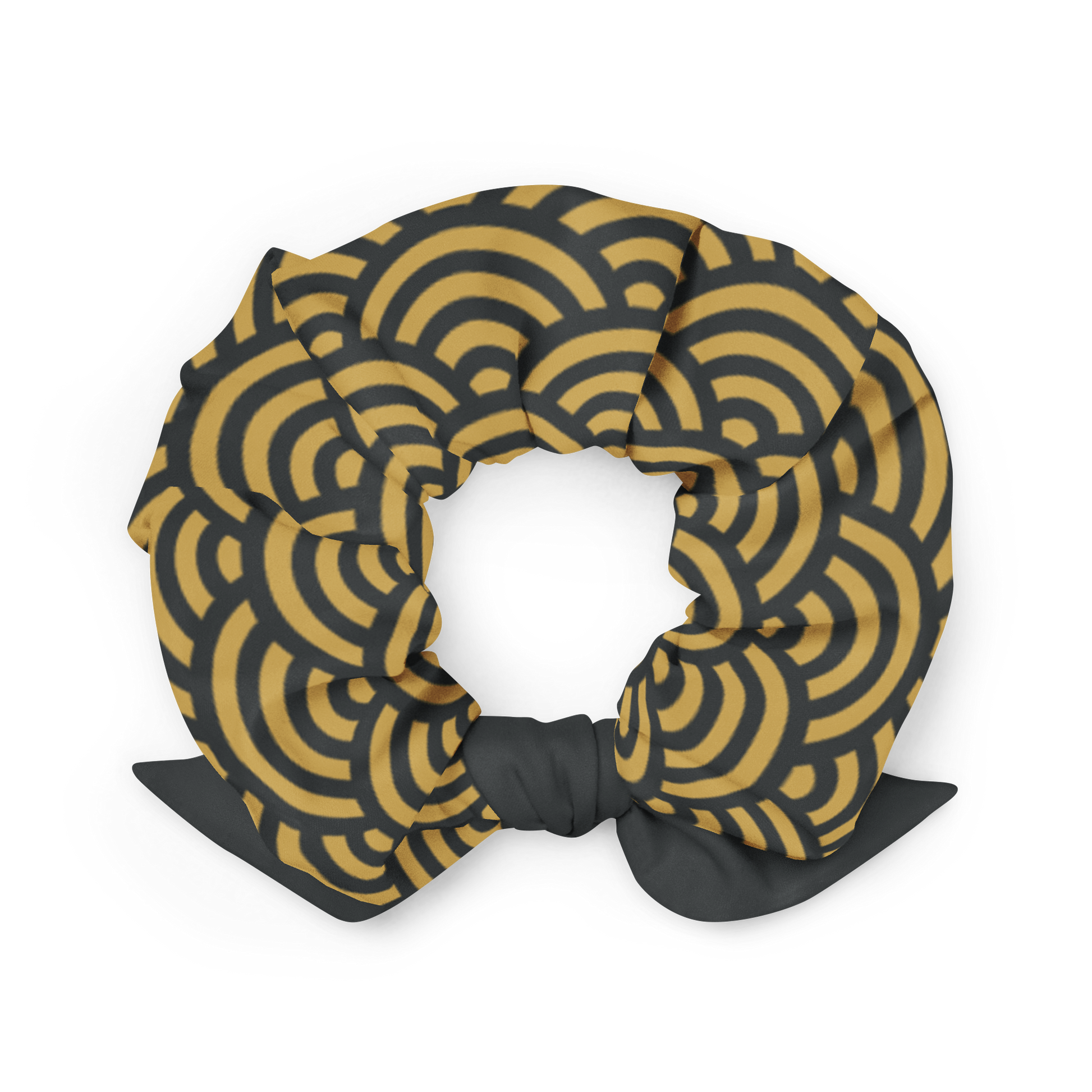 Gold Seigaiha Scrunchie - Oni Threads