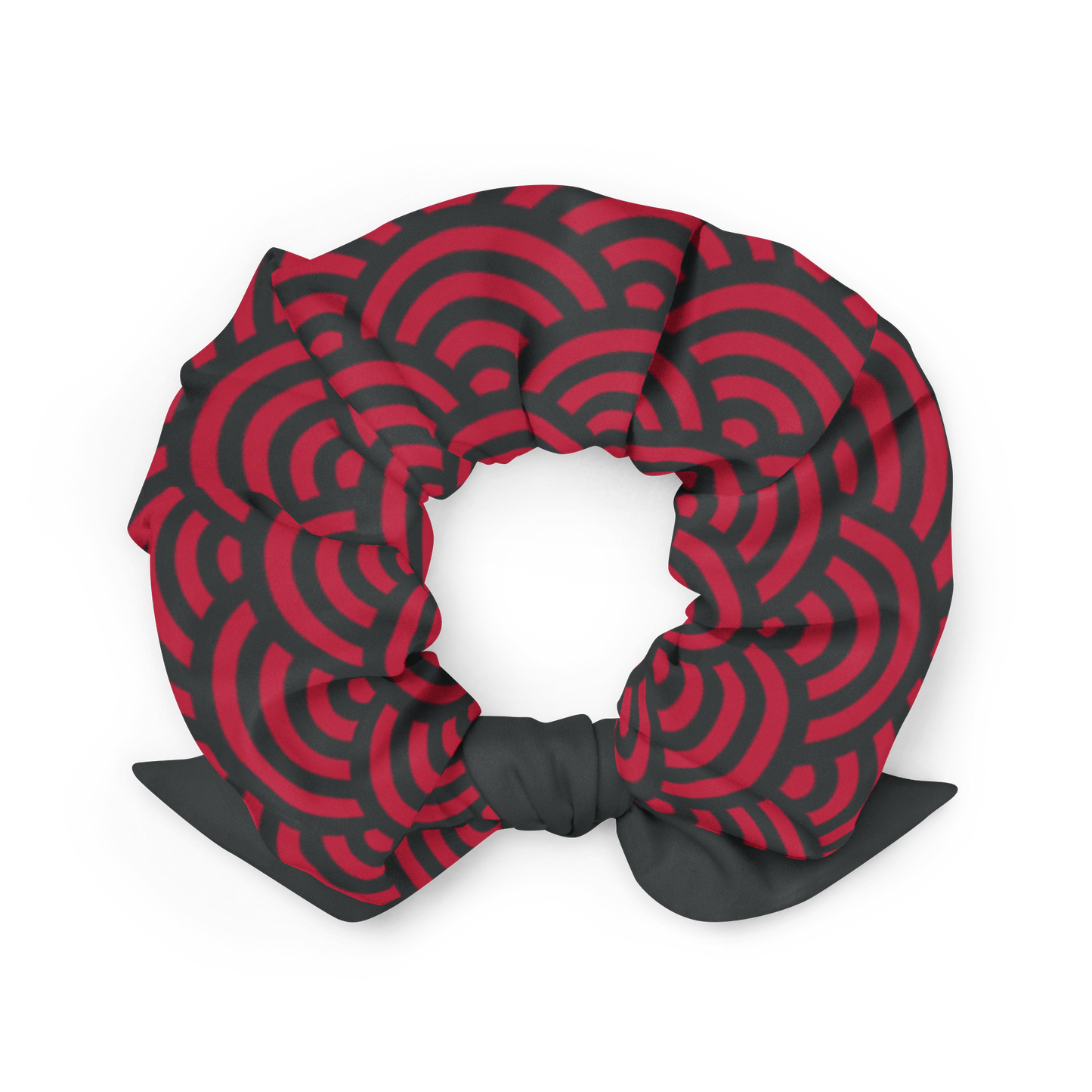 Red Seigaiha Scrunchie - Oni Threads