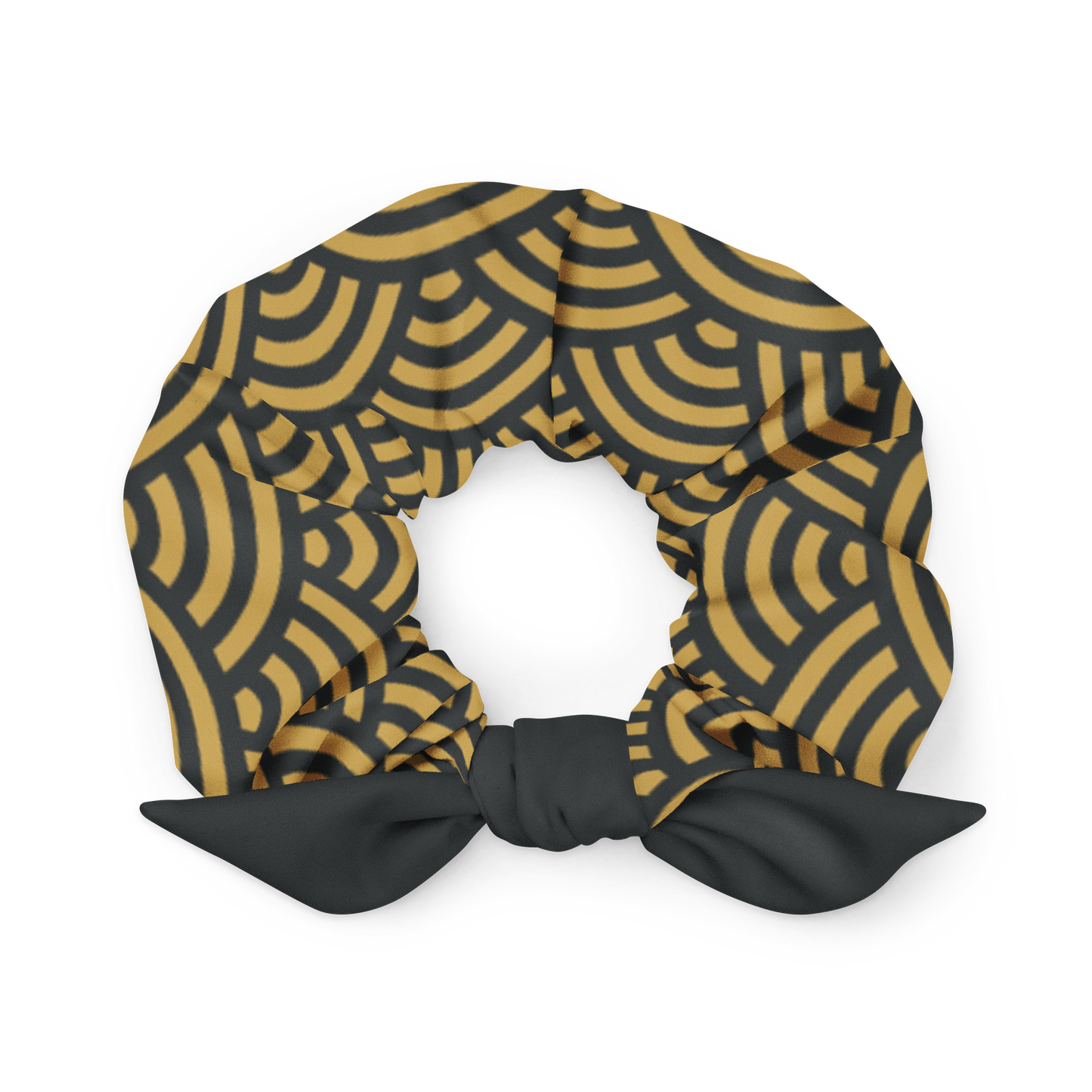 Gold Seigaiha Scrunchie - Oni Threads