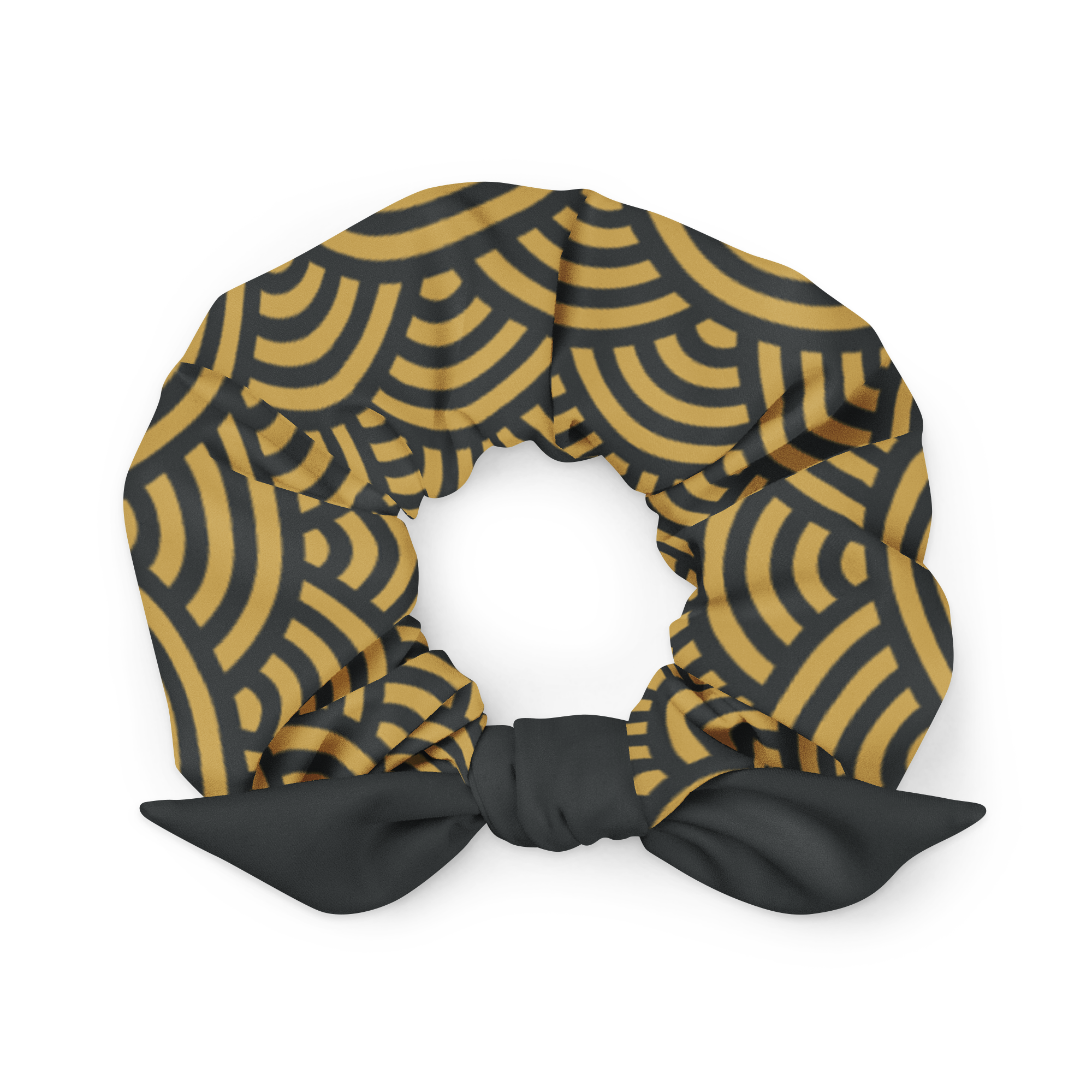 Gold Seigaiha Scrunchie - Oni Threads
