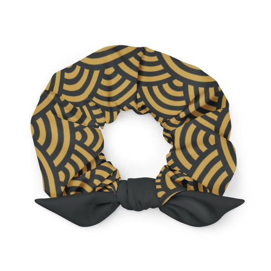 Gold Seigaiha Scrunchie - Oni Threads