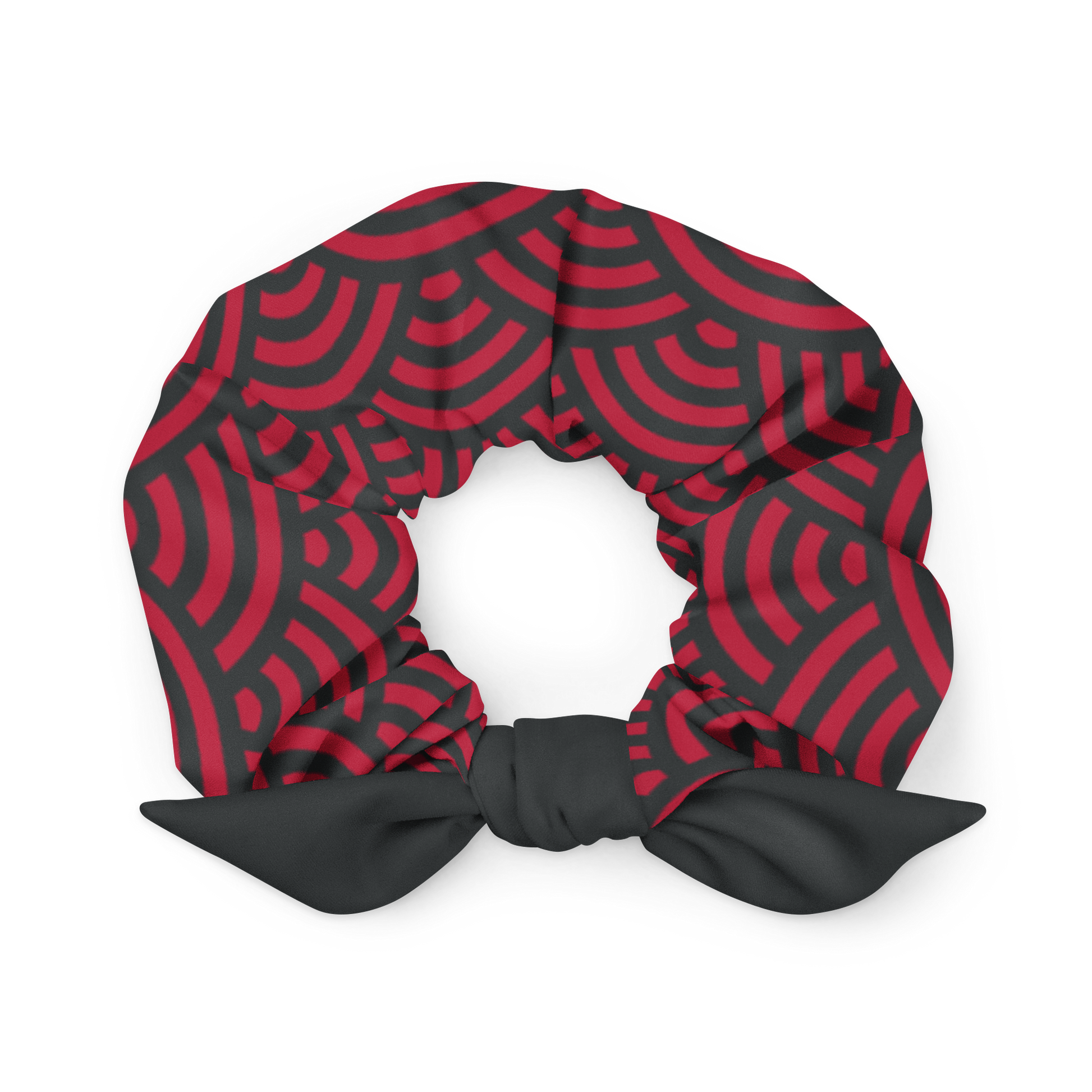 Red Seigaiha Scrunchie - Oni Threads