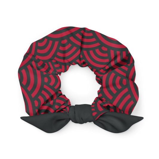 Red Seigaiha Scrunchie - Oni Threads