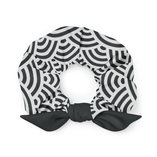 White Seigaiha Scrunchie - Oni Threads