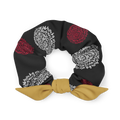 Charcoal Chrysanthemum Scrunchie - Oni Threads