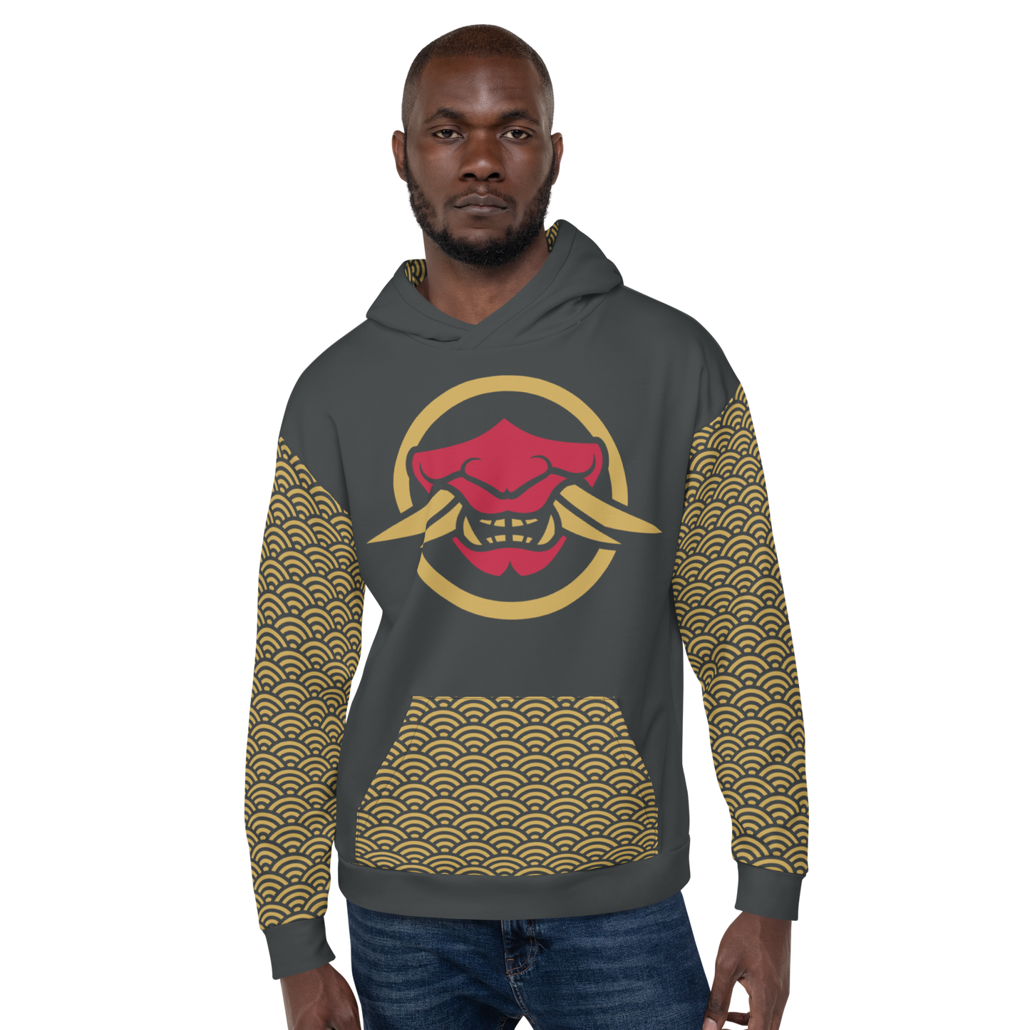 Orochi Clan Samurai Seigaiha Unisex Hoodie - Oni Threads