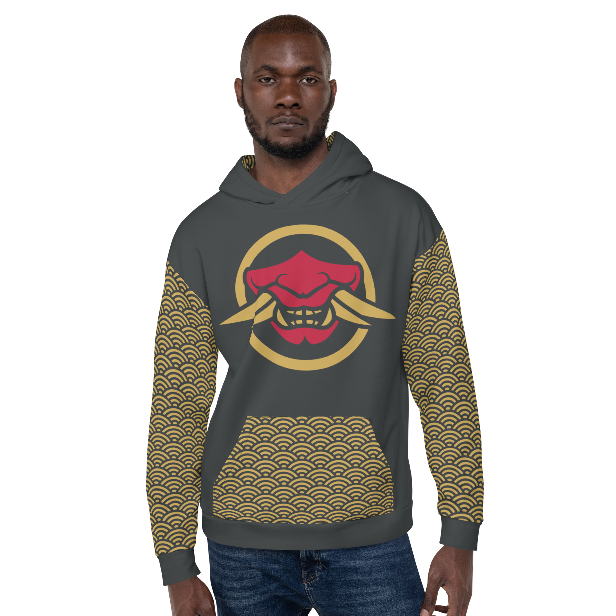 Orochi Clan Samurai Seigaiha Unisex Hoodie - Oni Threads