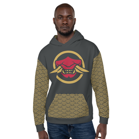 Orochi Clan Samurai Seigaiha Unisex Hoodie - Oni Threads