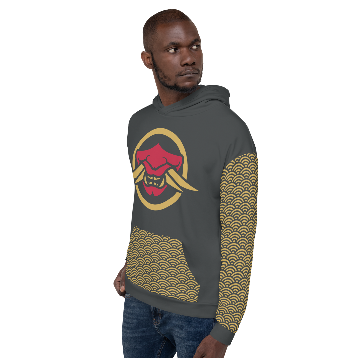 Orochi Clan Samurai Seigaiha Unisex Hoodie - Oni Threads