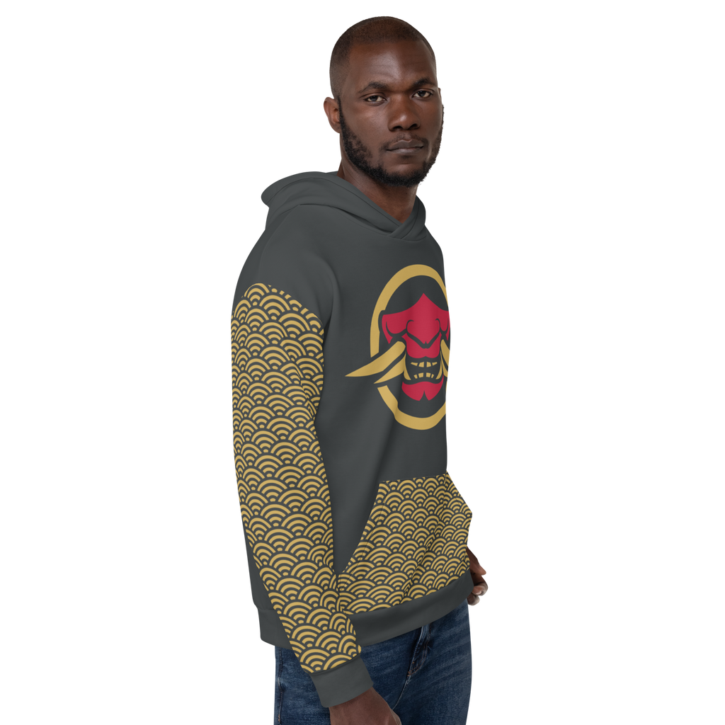 Orochi Clan Samurai Seigaiha Unisex Hoodie - Oni Threads