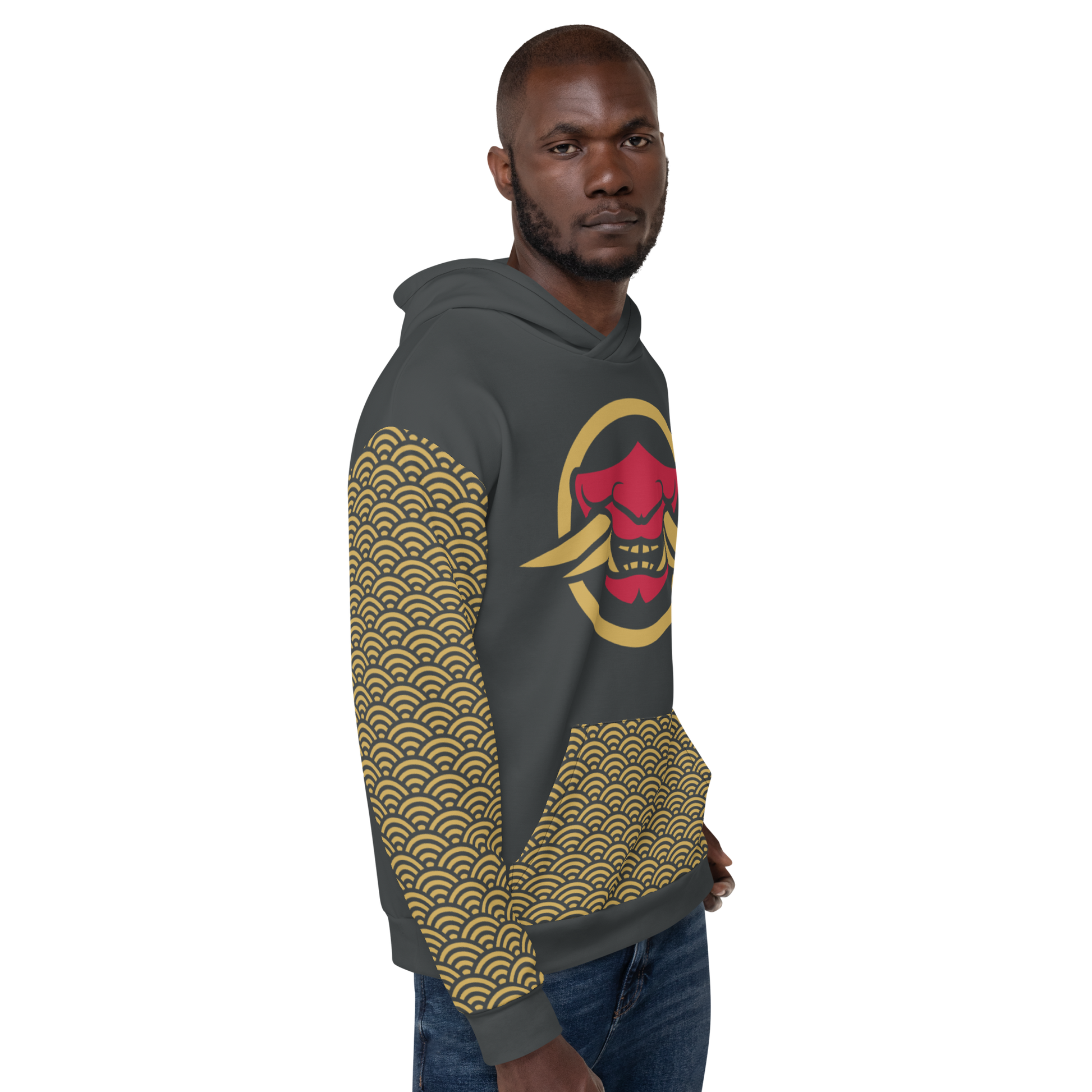 Orochi Clan Samurai Seigaiha Unisex Hoodie - Oni Threads