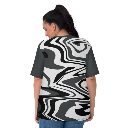 Charcoal Suminagashi Women's T-shirt - Oni Threads