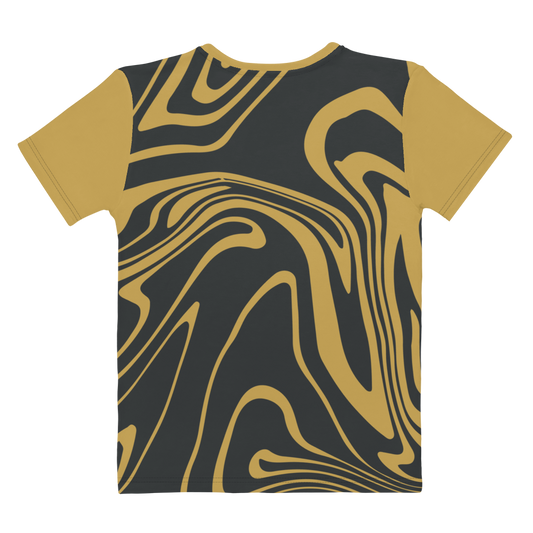 Gold Suminagashi Women's T-shirt - Oni Threads