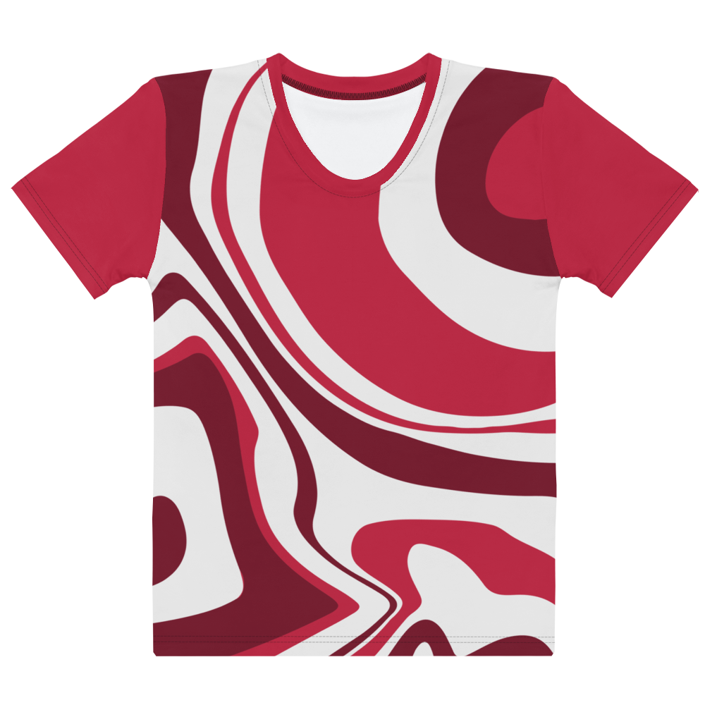 Red Suminagashi Women's T-shirt - Oni Threads