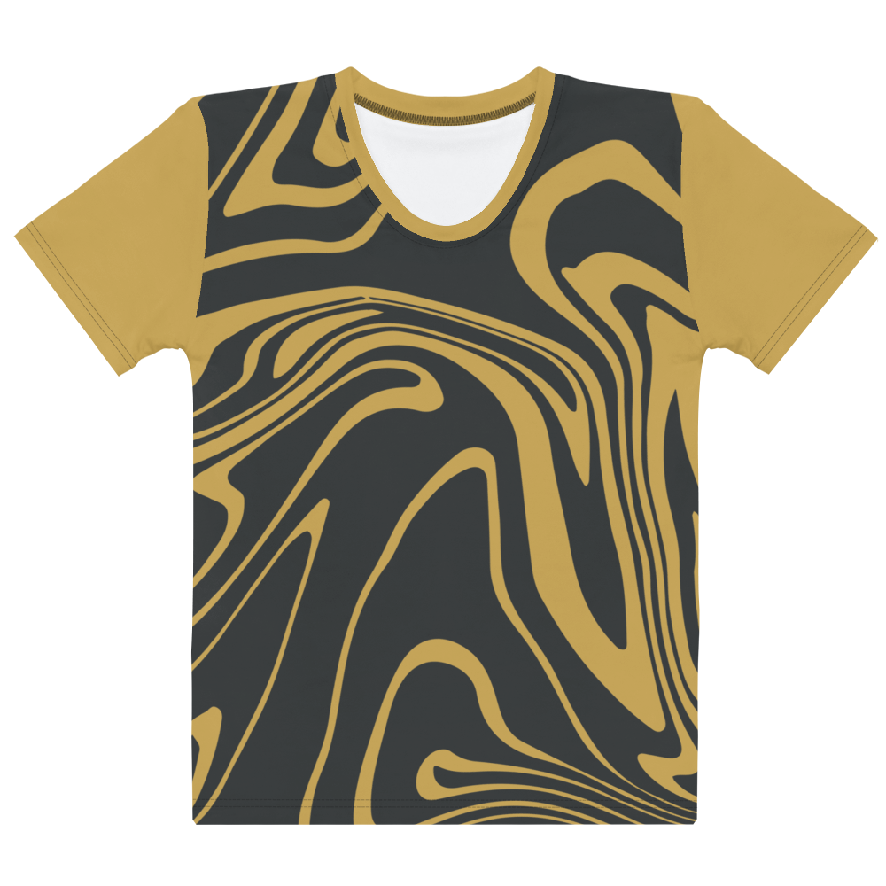 Gold Suminagashi Women's T-shirt - Oni Threads