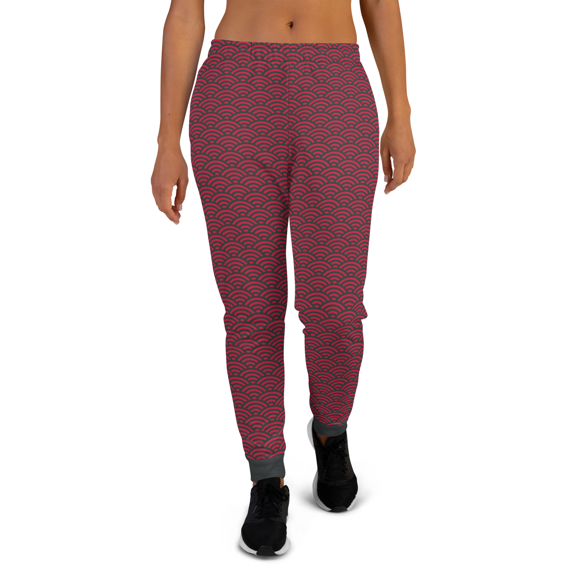 Red Seigaiha Women's Joggers - Oni Threads