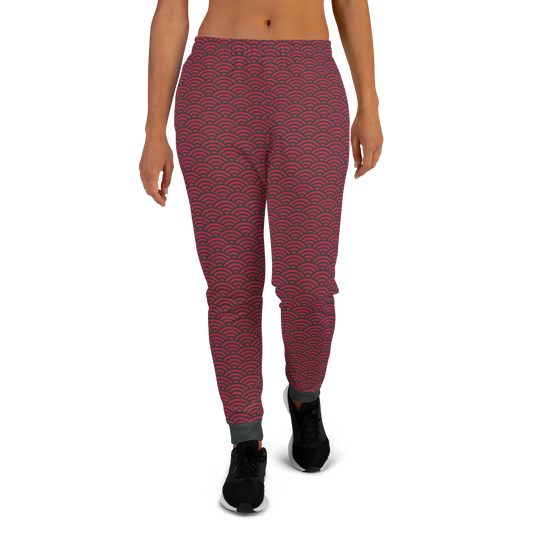 Red Seigaiha Women's Joggers - Oni Threads