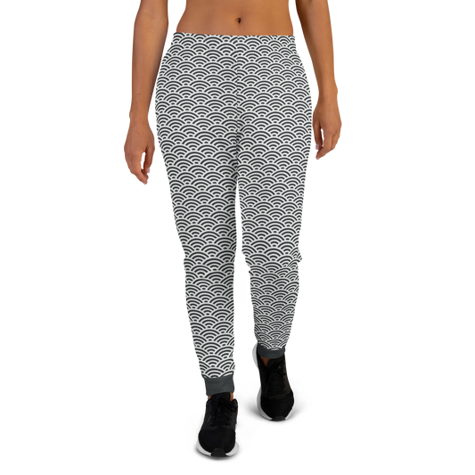 White Seigaiha Women's Joggers - Oni Threads