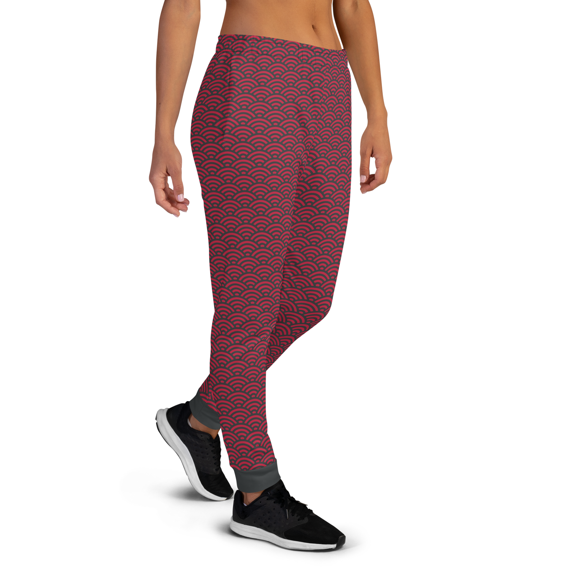 Red Seigaiha Women's Joggers - Oni Threads