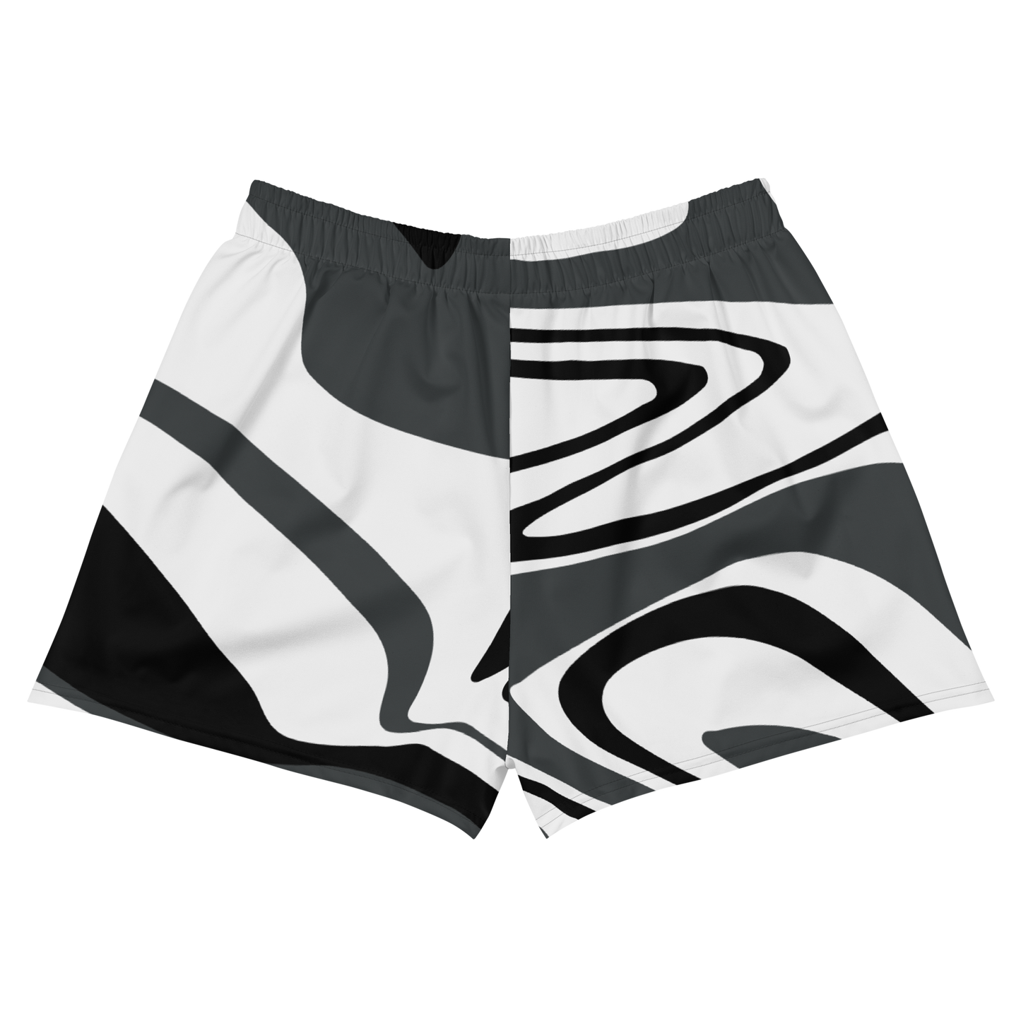 Women’s Charcoal Suminagashi Recycled Athletic Shorts - Oni Threads