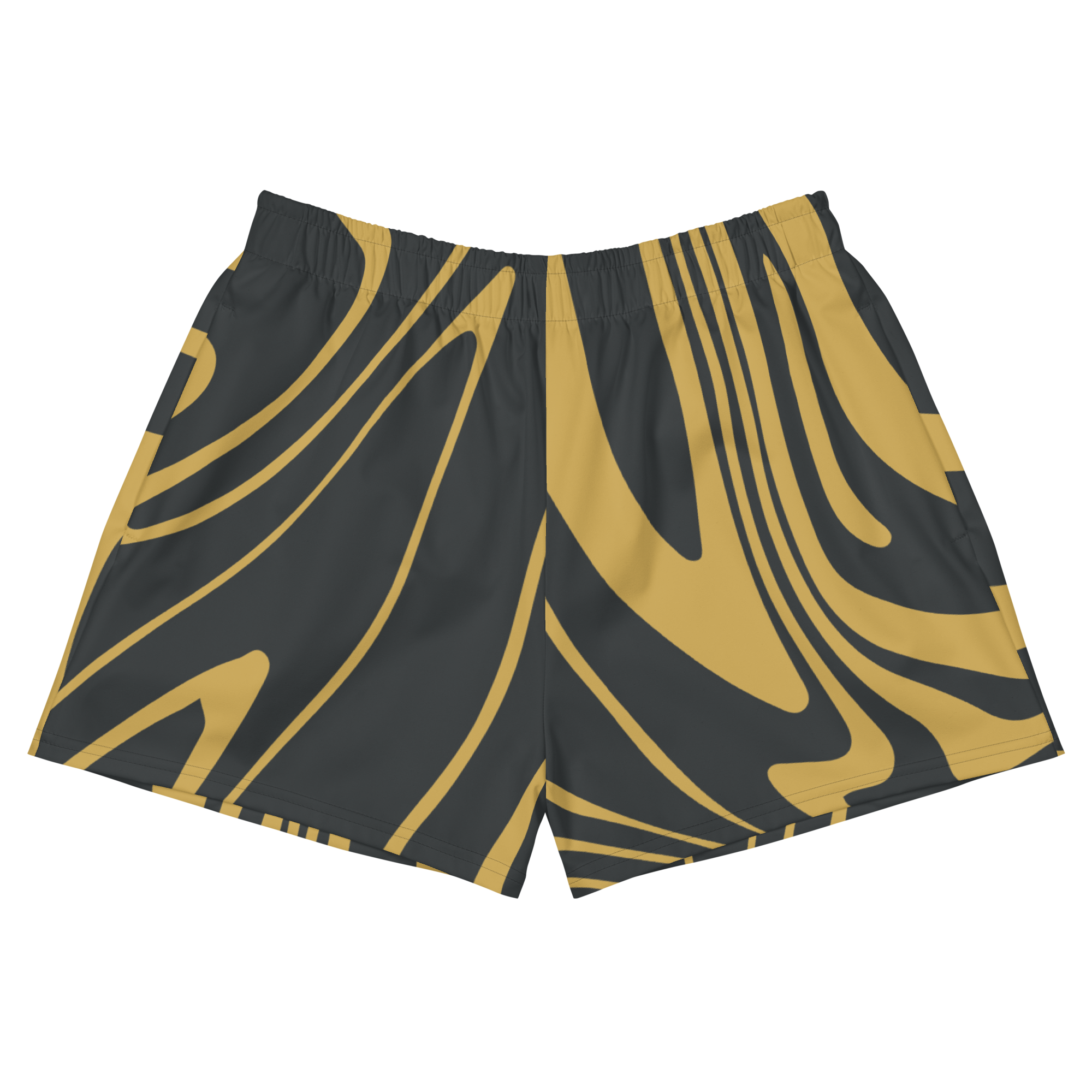 Women’s Gold Suminagashi Recycled Athletic Shorts