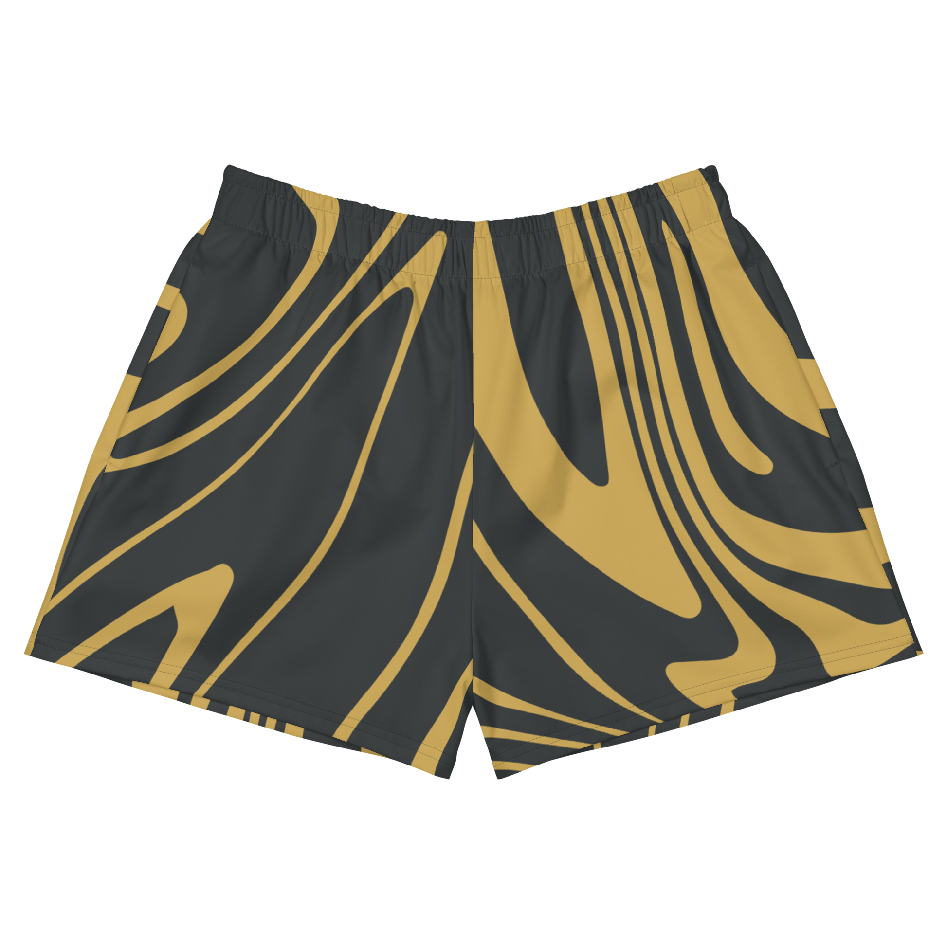 Women’s Gold Suminagashi Recycled Athletic Shorts - Oni Threads