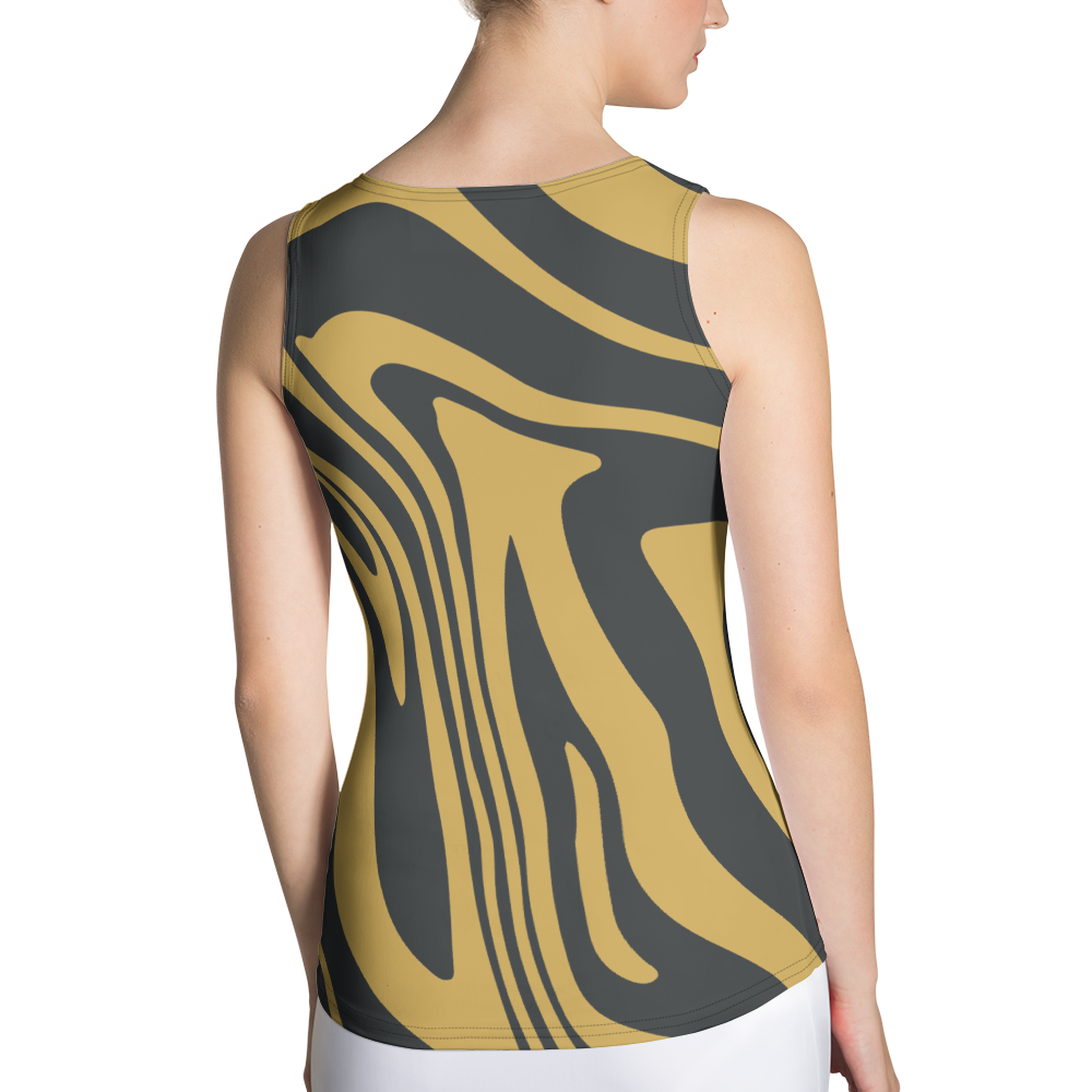 Gold Suminagashi Tank Top - Oni Threads