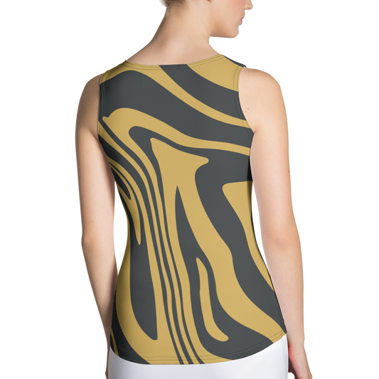 Gold Suminagashi Tank Top - Oni Threads