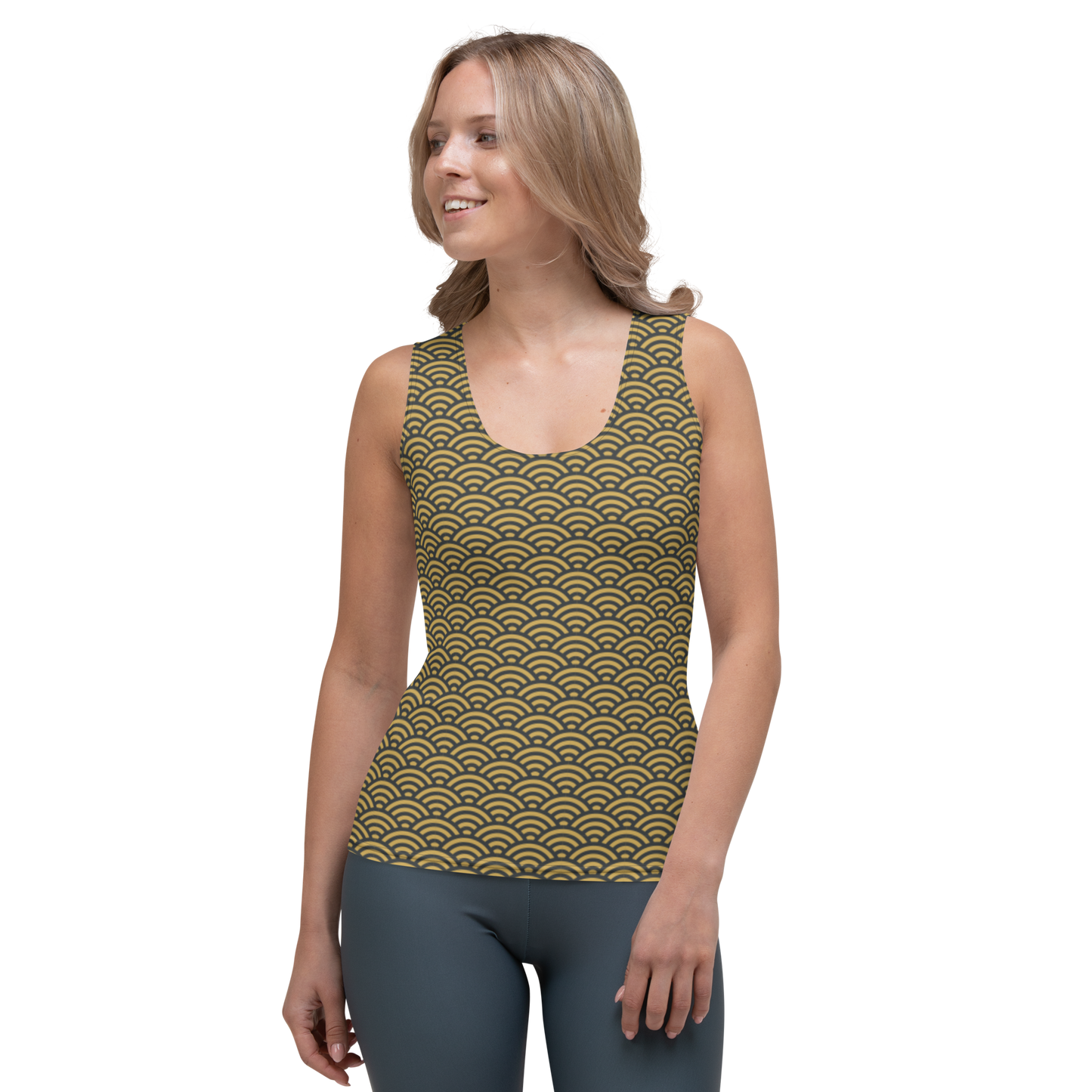 Gold Seigaiha Women's Tank Top - Oni Threads