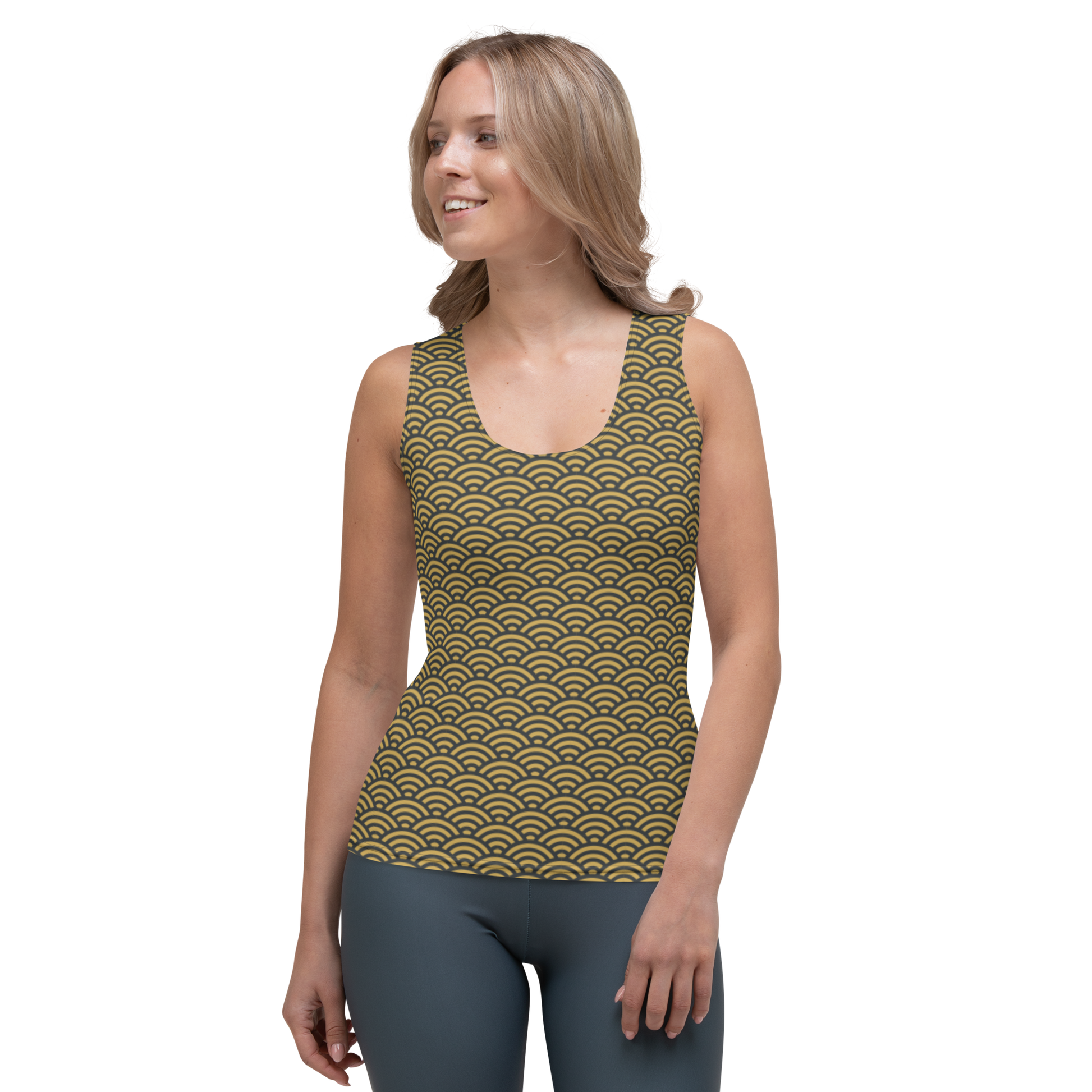 Gold Seigaiha Women's Tank Top - Oni Threads